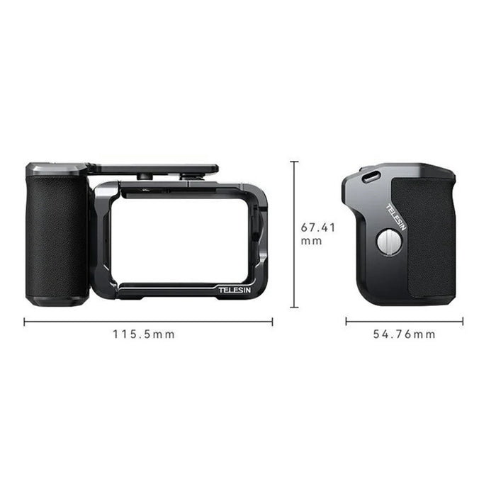 TELESIN For DJI Osmo Action 6 Street Photography Handle Kit Aluminum Alloy Quick-Release Camera Cage with TF Card Slot - 7