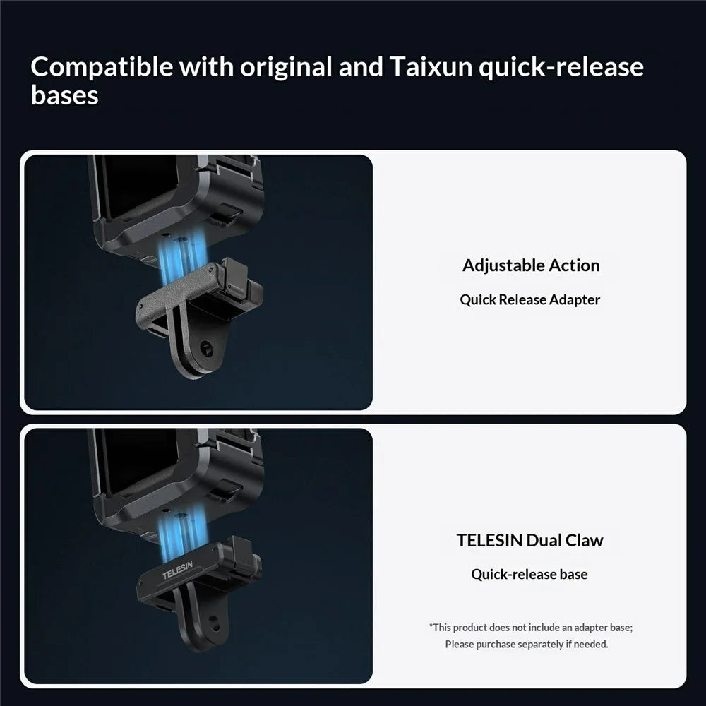 TELESIN S6-FMS-35-TDJ For DJI Osmo Action 6 Aluminum Alloy Camera Cage Ultra Light Shockproof Action Camera Protective Case - 4