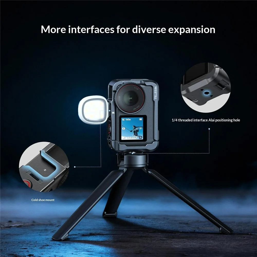TELESIN S6-FMS-35-TDJ For DJI Osmo Action 6 Aluminum Alloy Camera Cage Ultra Light Shockproof Action Camera Protective Case - 5