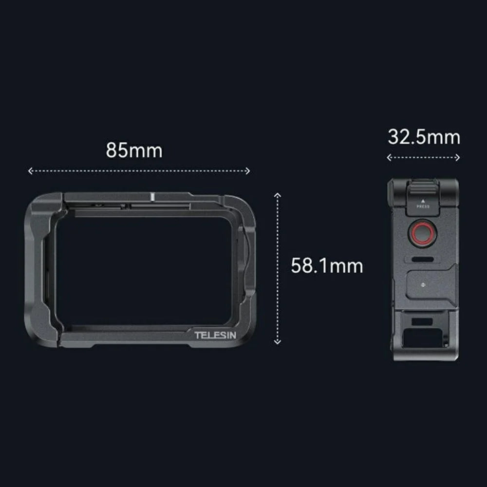 TELESIN S6-FMS-35-TDJ For DJI Osmo Action 6 Aluminum Alloy Camera Cage Ultra Light Shockproof Action Camera Protective Case - 6