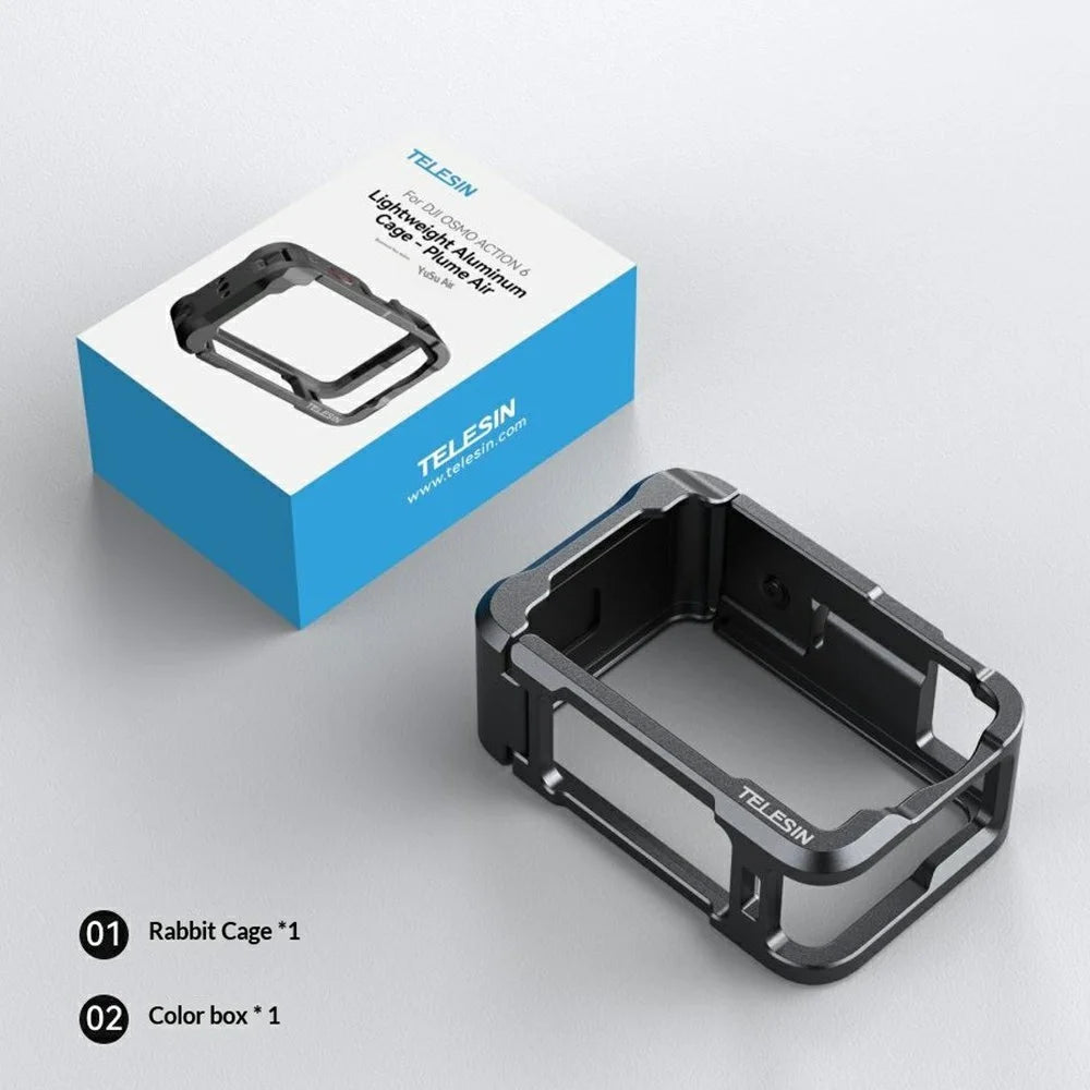 TELESIN S6-FMS-35-TDJ For DJI Osmo Action 6 Aluminum Alloy Camera Cage Ultra Light Shockproof Action Camera Protective Case - 7