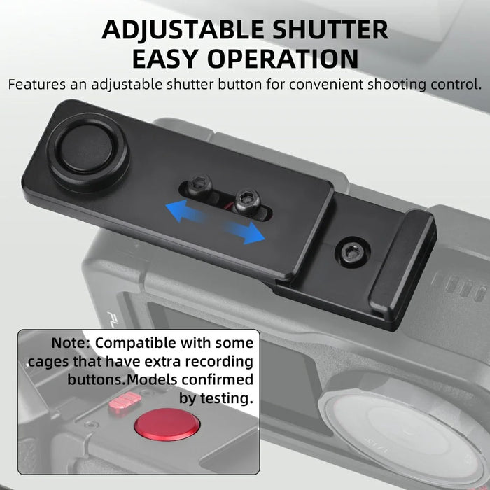 FLYMILE For DJI Osmo Action 3  /  4  /  5 Pro Cage Shutter Grip Magnetic Quick-Release Handle with Adjustable Shutter Button - 6