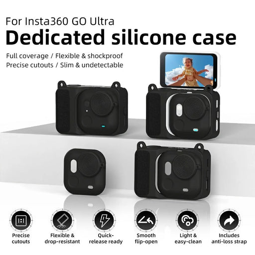 FLYMILE For Insta360 Go Ultra Silicone Case 360° Full Protection Protective Cover Compatible with Magnetic Quick-Release - 2