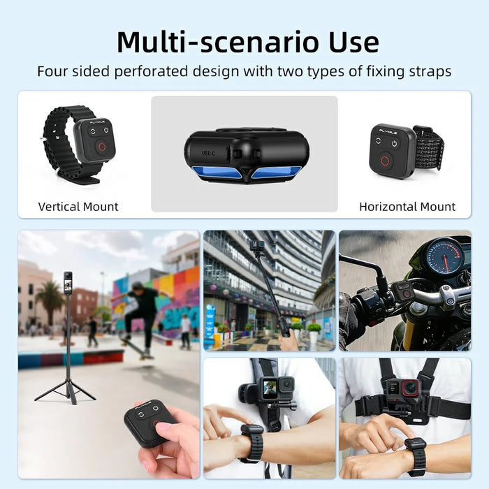 FLYMILE Wireless Controller Wrist Strap for Insta360  /  GoPro  /  Phone Bluetooth-compatible Remote Control - 7