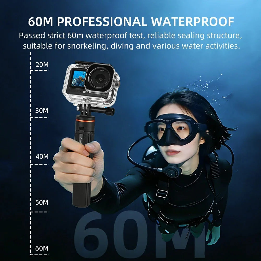 For DJI Osmo Action 6 60m Depth Camera Waterproof Case Transparent PC + Tempered Glass Anti Fog Underwater Housing - 4