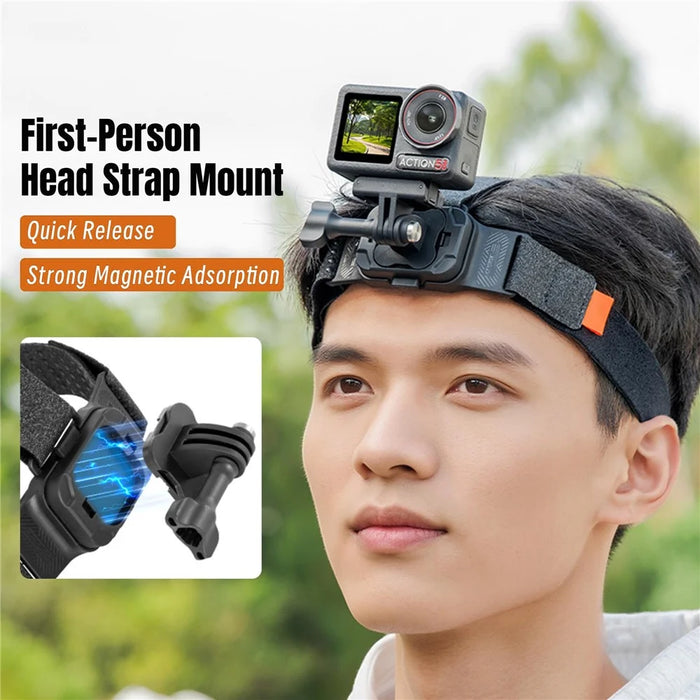 STARTRC Head Strap Mount Magnetic Quick Release Sports Camera Holder for First Person Shooting - 4
