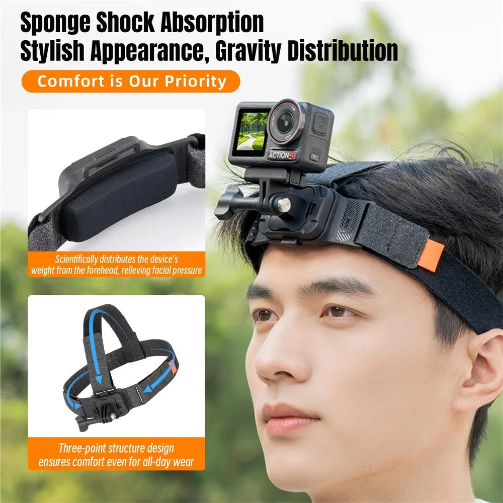 STARTRC Head Strap Mount Magnetic Quick Release Sports Camera Holder for First Person Shooting - 7