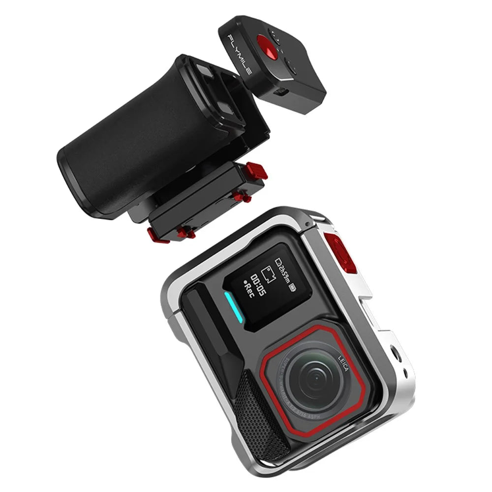 FLYMILE Bluetooth-compatible Street Photography Handle Kit for Insta360 Ace Pro 2 / Ace Pro / X5 Quick Release Ergonomic Grip - 1