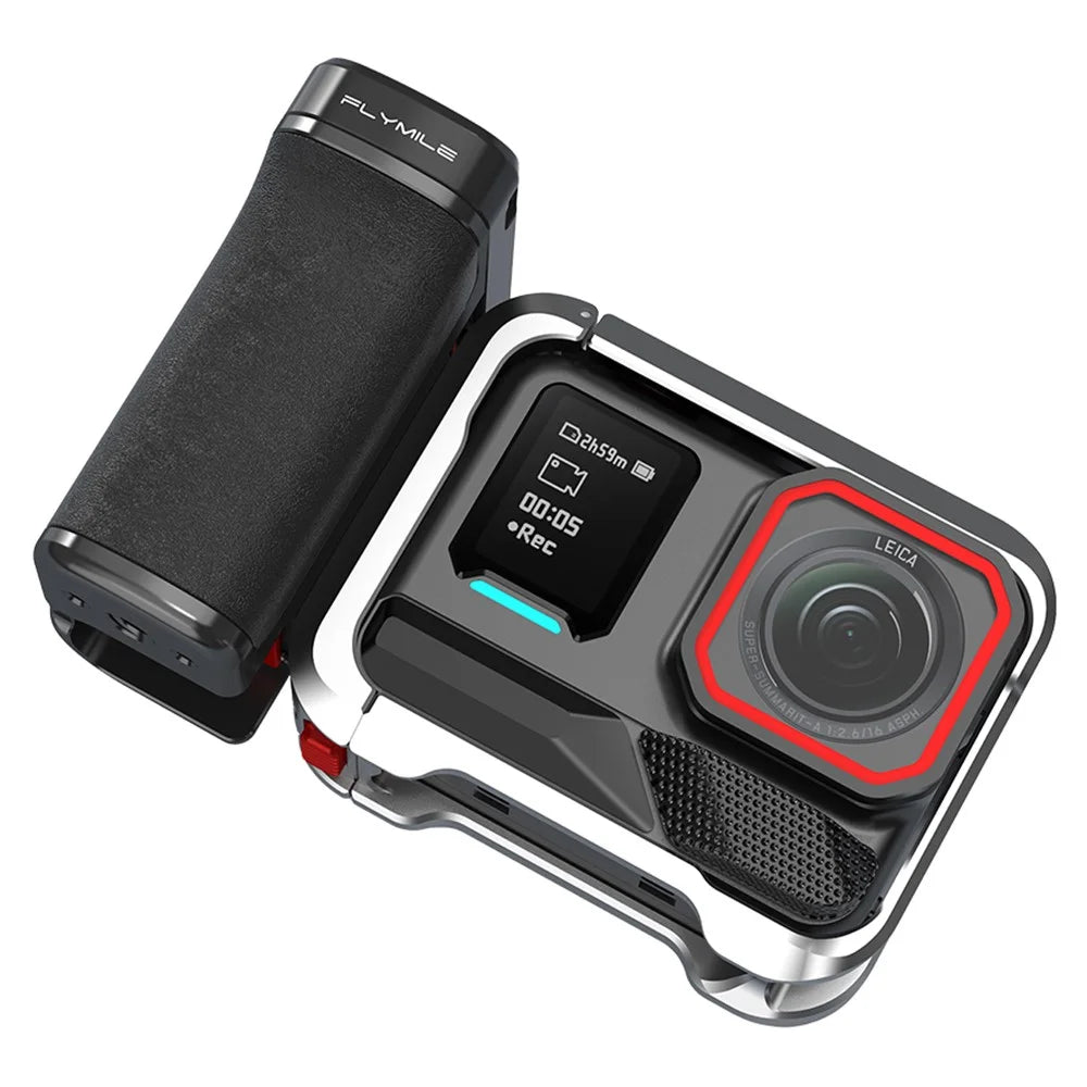 FLYMILE Bluetooth-compatible Street Photography Handle Kit for Insta360 Ace Pro 2 / Ace Pro / X5 Quick Release Ergonomic Grip - 3