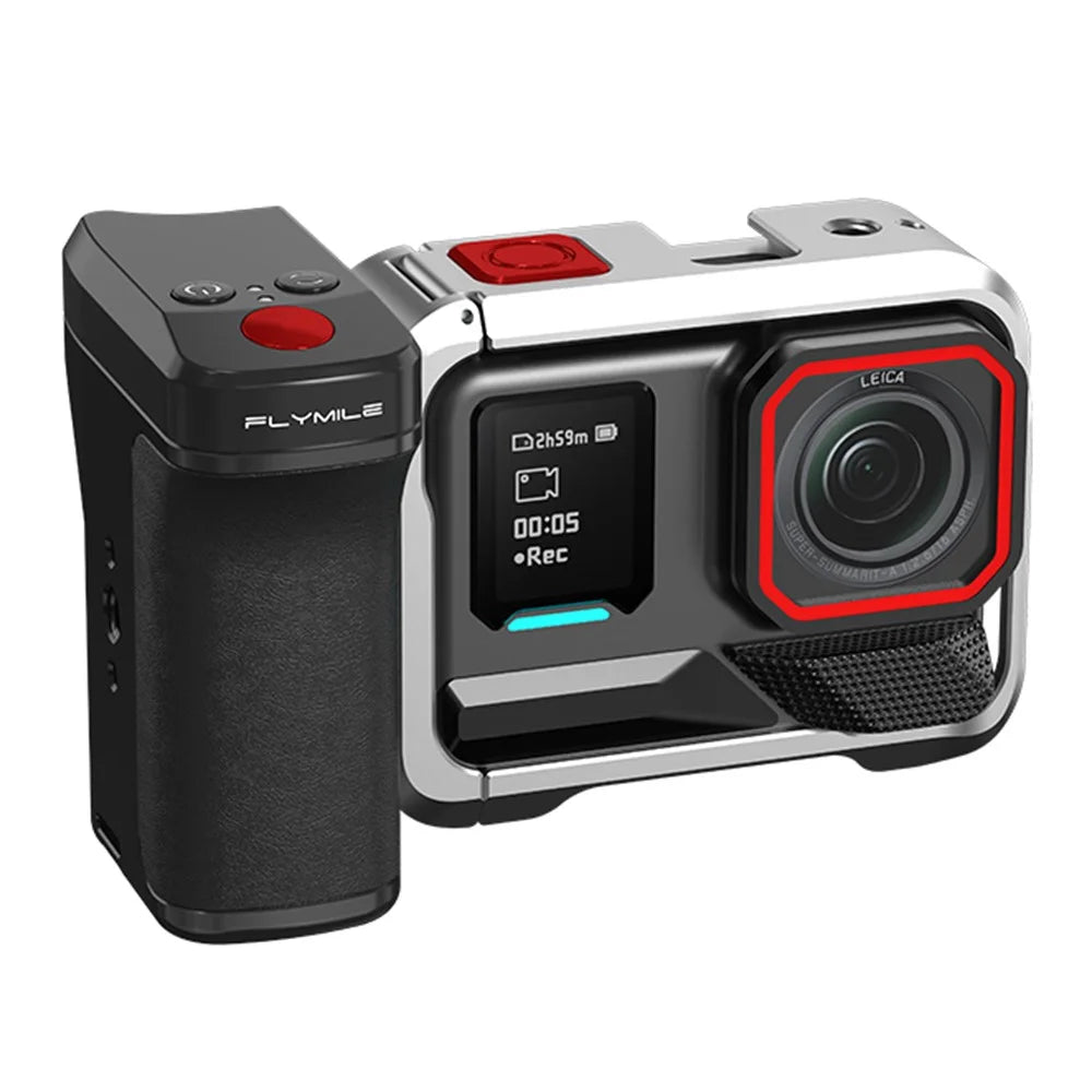 FLYMILE Bluetooth-compatible Street Photography Handle Kit for Insta360 Ace Pro 2 / Ace Pro / X5 Quick Release Ergonomic Grip - 4