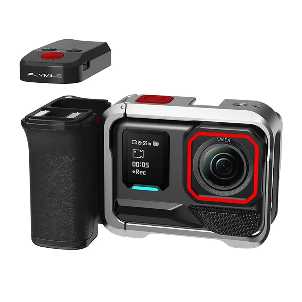 FLYMILE Bluetooth-compatible Street Photography Handle Kit for Insta360 Ace Pro 2 / Ace Pro / X5 Quick Release Ergonomic Grip - 5