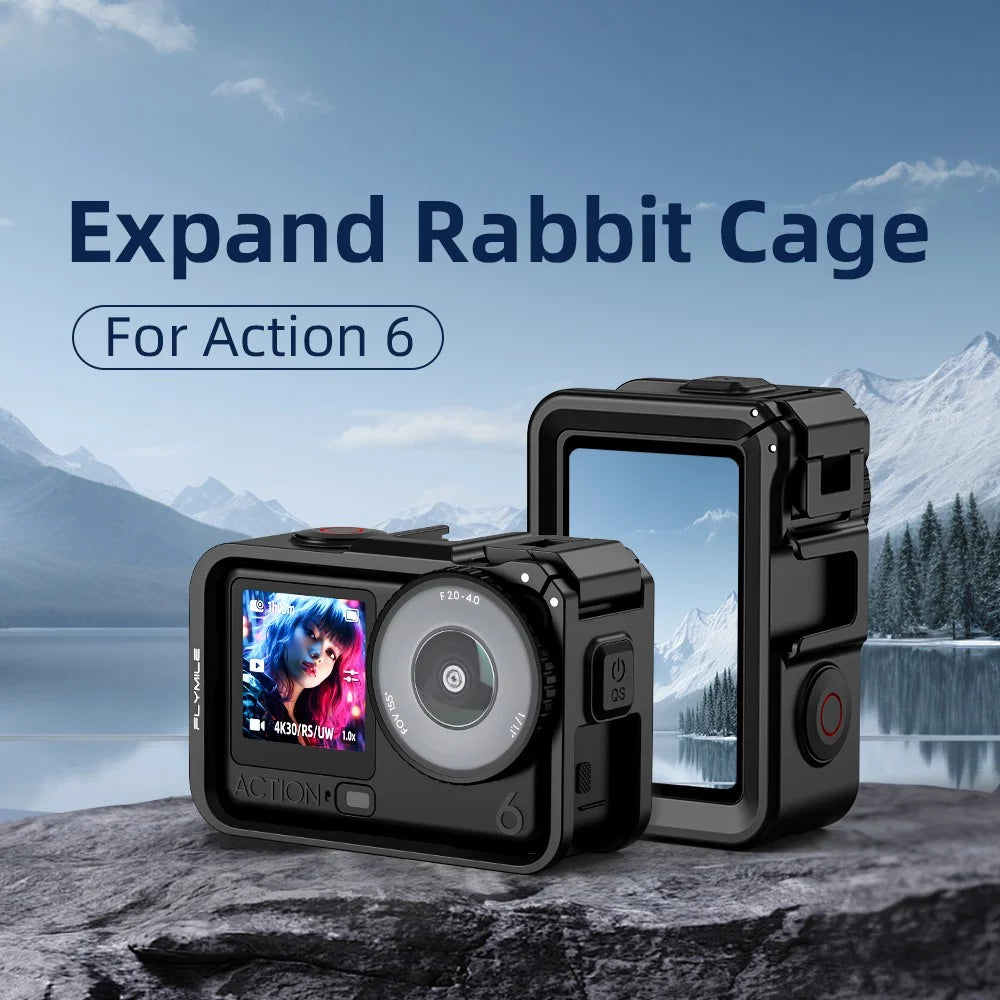 FLYMILE For DJI Osmo Action 6 Rabbit Cage Magnetic Quick Release Plastic Camera Protective Frame - 7