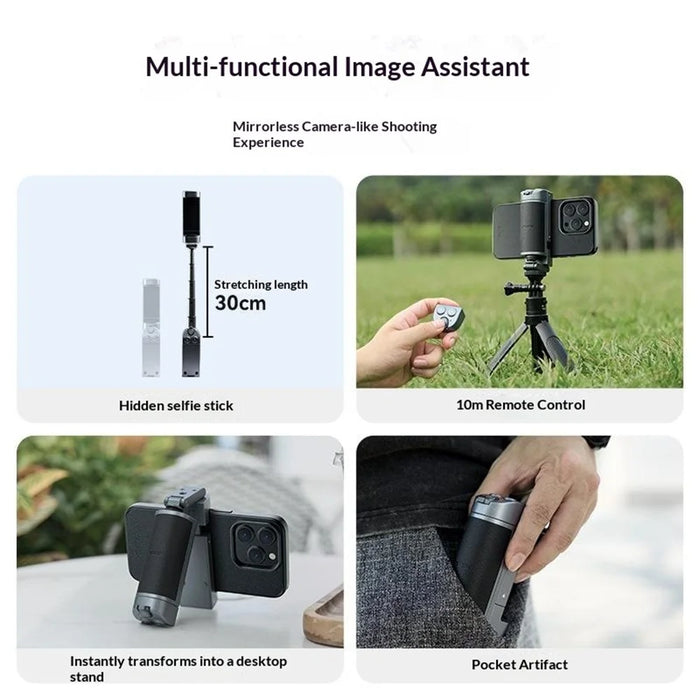 TELESIN P1-MP-01 Bluetooth-compatible Phone Grip Extendable Selfie Stick with Remote for iPhone  /  Android - 3