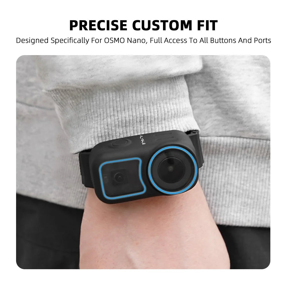 FLYMILE For DJI Osmo Nano Expansion Strap Adjustable Silicone Wristband - Black - 7