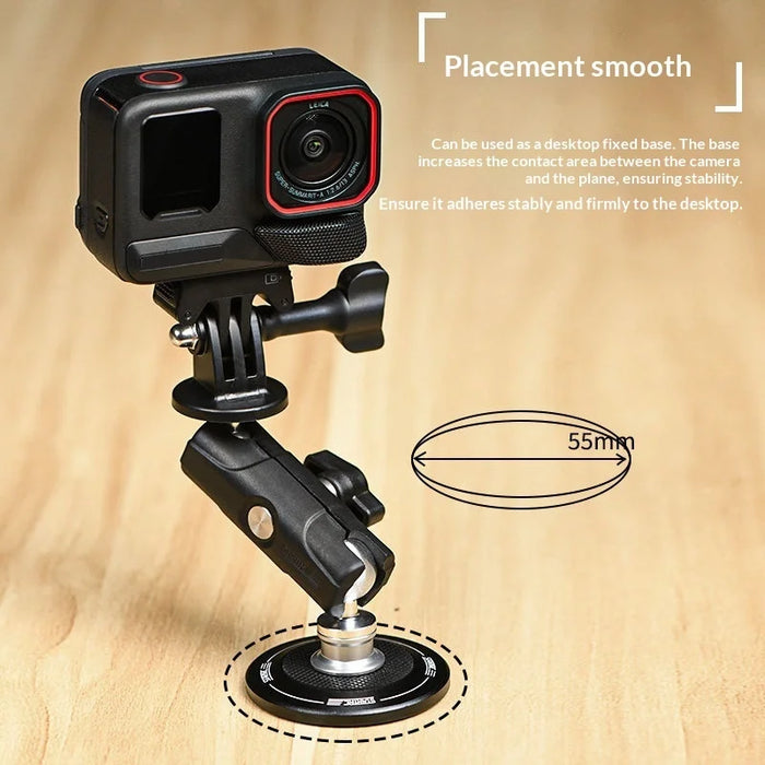 STARTRC Magnetic Base Stand for Insta360/DJI Action/GoPro Camera 360 Degree Adjustable Dual Ball Head Desktop Mount - 4