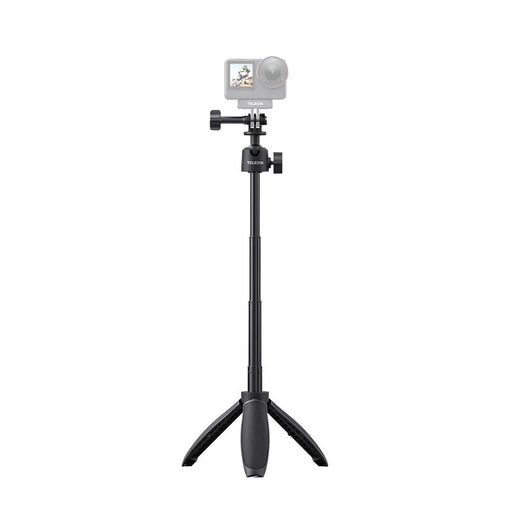 TELESIN S1-MNP-16 Mini Selfie Stick Aviation Aluminum Alloy Flexible Ball Head Extendable Tripod Stand - Black - 1