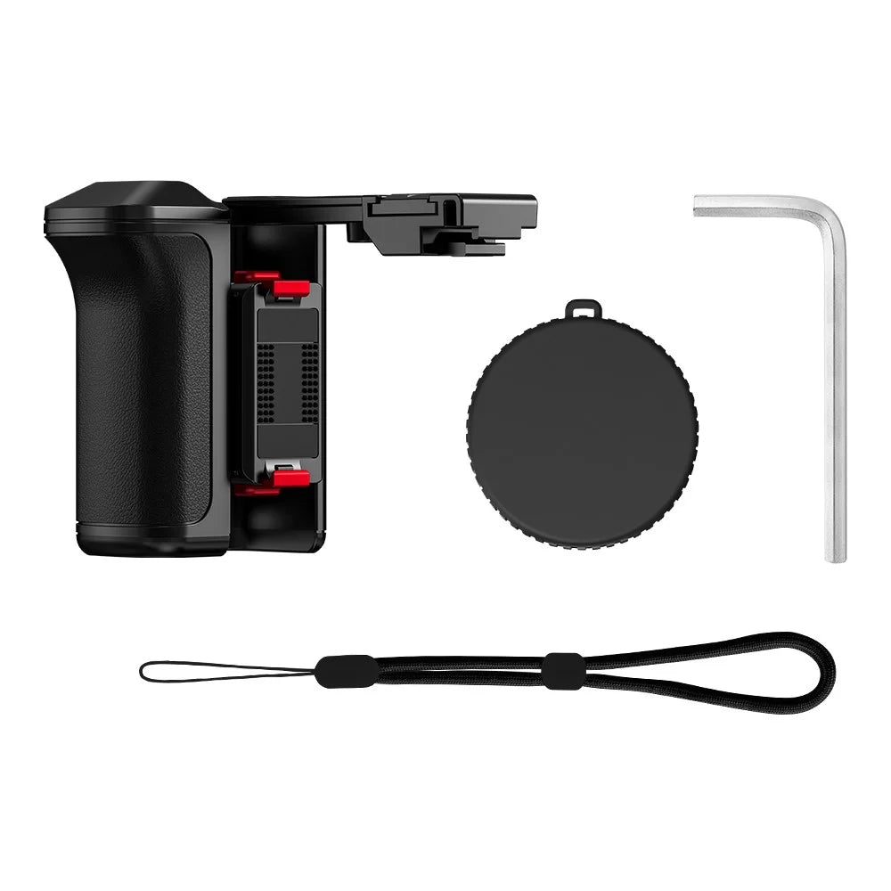 FLYMILE Hand Grip for DJI Osmo Action 5 Pro  /  4  /  3 Camera Magnetic Quick Release Street Photography Handle - Black - 1