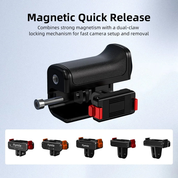 FLYMILE Hand Grip for DJI Osmo Action 5 Pro  /  4  /  3 Camera Magnetic Quick Release Street Photography Handle - Black - 3