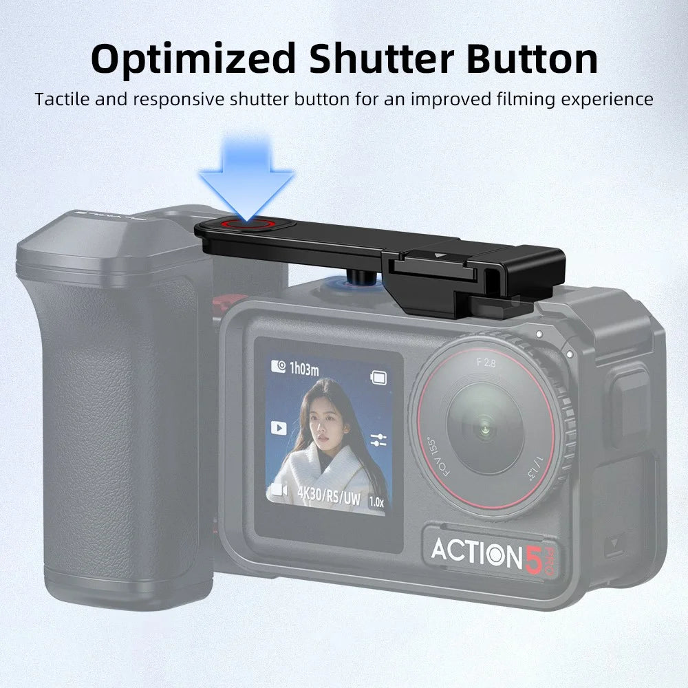 FLYMILE Hand Grip for DJI Osmo Action 5 Pro  /  4  /  3 Camera Magnetic Quick Release Street Photography Handle - Black - 4