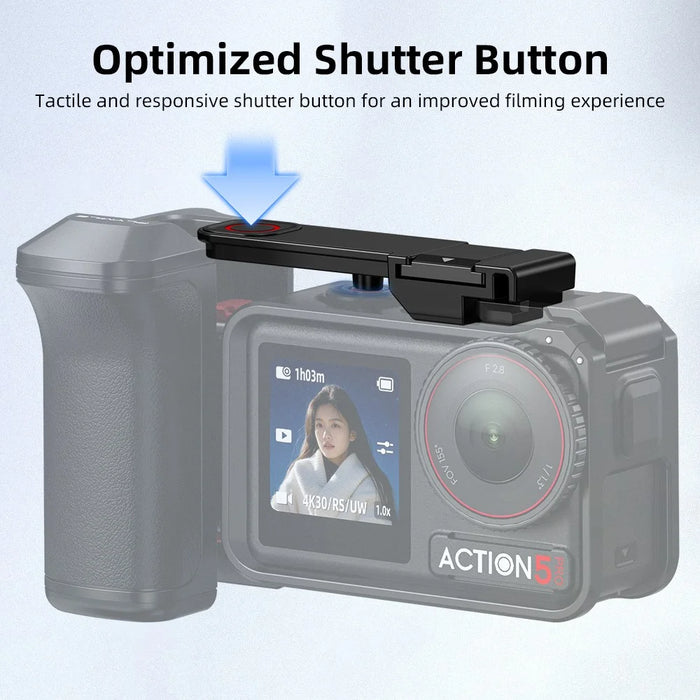 FLYMILE Hand Grip for DJI Osmo Action 5 Pro  /  4  /  3 Camera Magnetic Quick Release Street Photography Handle - Black - 4