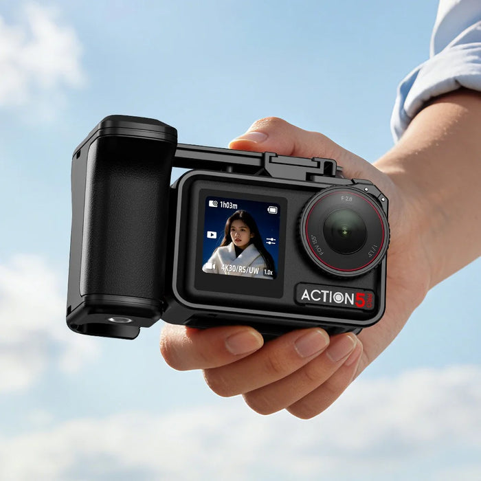FLYMILE Hand Grip for DJI Osmo Action 5 Pro  /  4  /  3 Camera Magnetic Quick Release Street Photography Handle - Black - 7