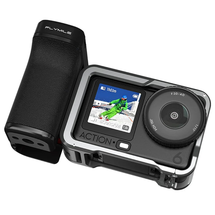 FLYMILE Photography Handle Kit for DJI Osmo Action 5 Pro / 4 / 3 Bluetooth-Compatible Street Camera Grip Holder - Black - 5