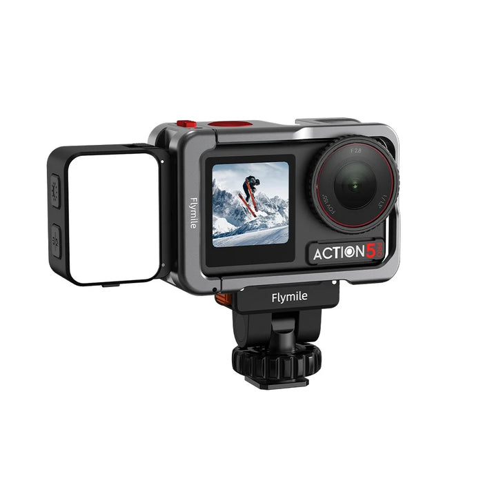 FLYMILE For DJI Osmo Action 5 Pro / 4 / 3 Magnetic Quick Release Cold Shoe Mount Adapter Camera Gimbal Base - Black - 4