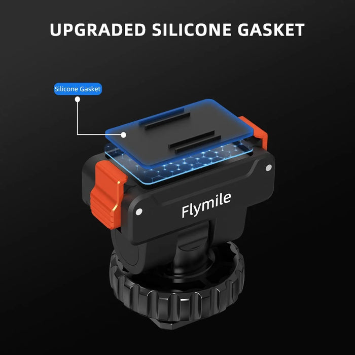FLYMILE For DJI Osmo Action 5 Pro / 4 / 3 Magnetic Quick Release Cold Shoe Mount Adapter Camera Gimbal Base - Black - 6