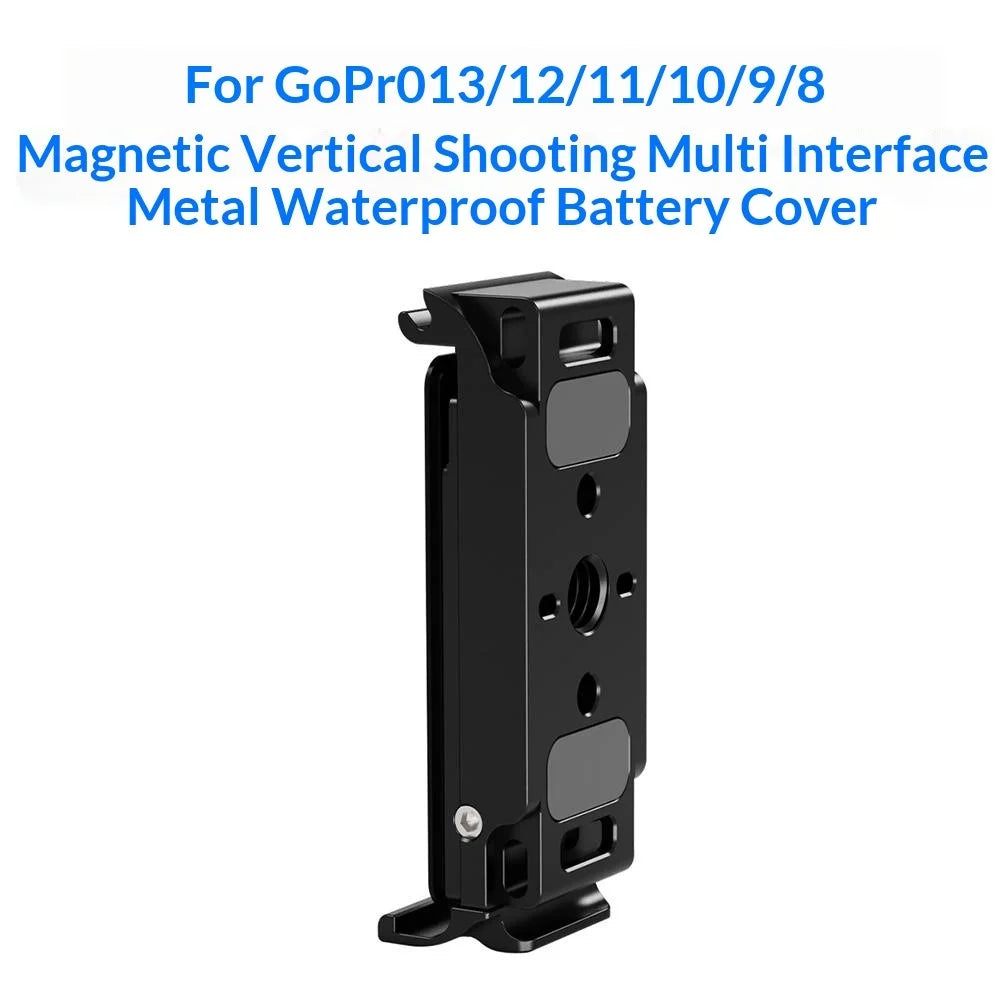 BGNING For GoPro Hero 13  /  12  /  11  /  10 Sports Camera Vertical Shooting Magnetic Battery Cover - Black - 6