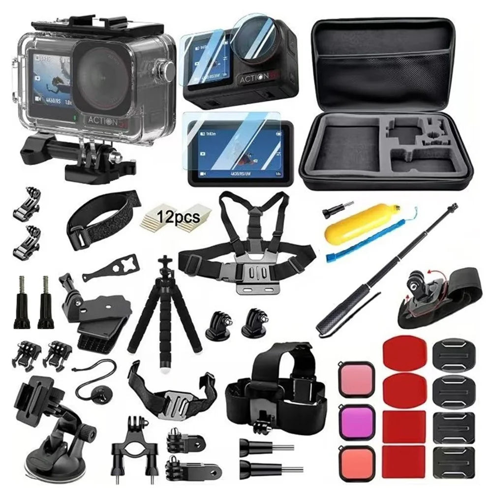 55 in 1 Camera Mount Accessory Kit for DJI Osmo Action 5 Pro / 4 / 3 Waterproof Housing with Filters Set - 1