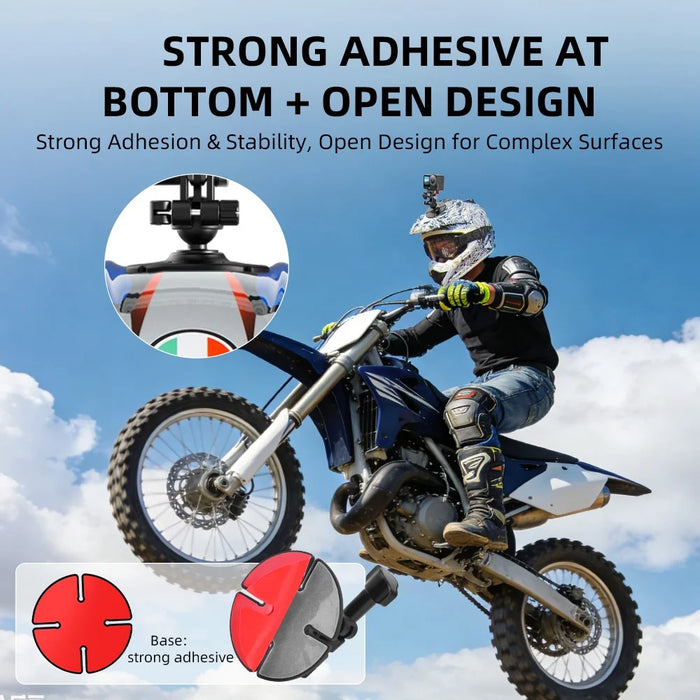 FLYMILE Action Camera Ball Head Sticky Mount 360 Degree Flexible Adjustment for Two Claw Interface Cameras - Black - 3