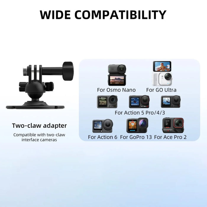FLYMILE Action Camera Ball Head Sticky Mount 360 Degree Flexible Adjustment for Two Claw Interface Cameras - Black - 6
