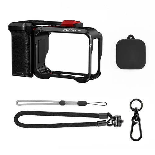 FLYMILE for Insta360 Ace Pro  /  Ace Pro 2 Street Photography Kit Aluminum Alloy Cage with Hand Grip - Black - 1