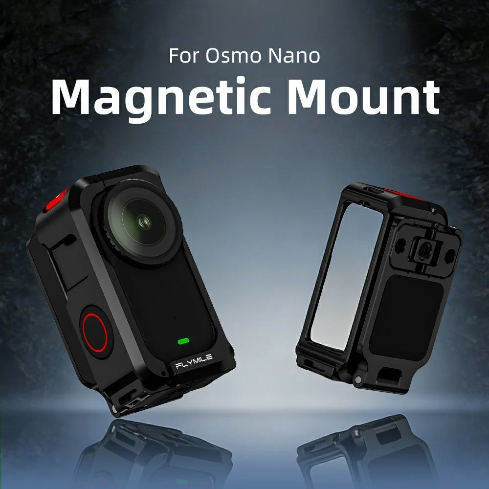 FLYMILE For DJI Osmo Nano Magnetic Expansion Mount Aluminum Alloy Frame Camera Accessory - Black - 3