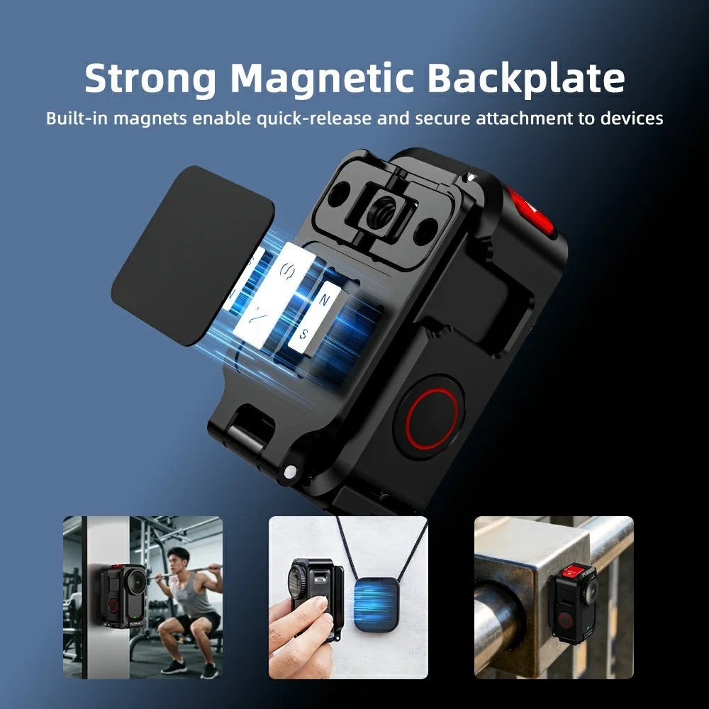 FLYMILE For DJI Osmo Nano Magnetic Expansion Mount Aluminum Alloy Frame Camera Accessory - Black - 5