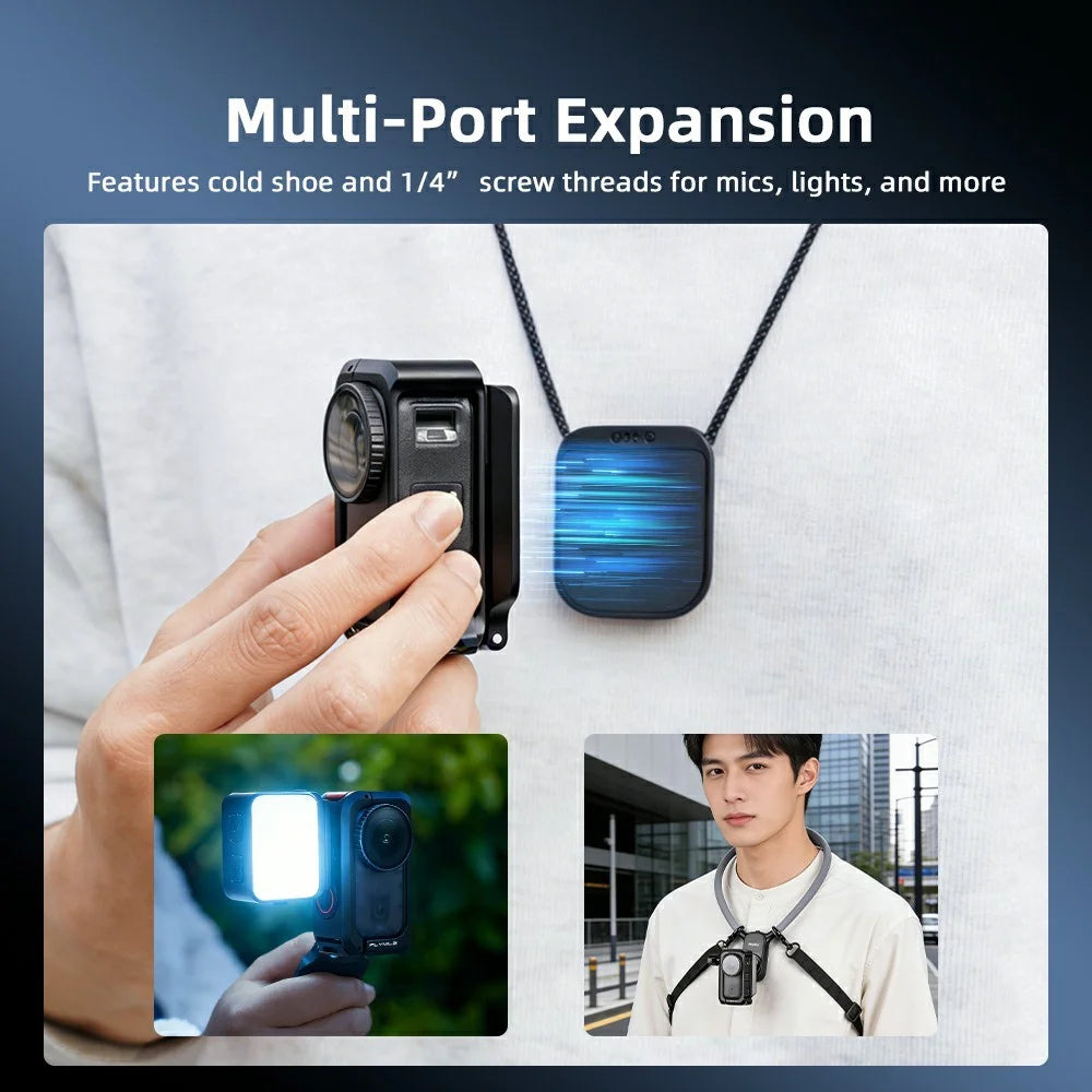 FLYMILE For DJI Osmo Nano Magnetic Expansion Mount Aluminum Alloy Frame Camera Accessory - Black - 6