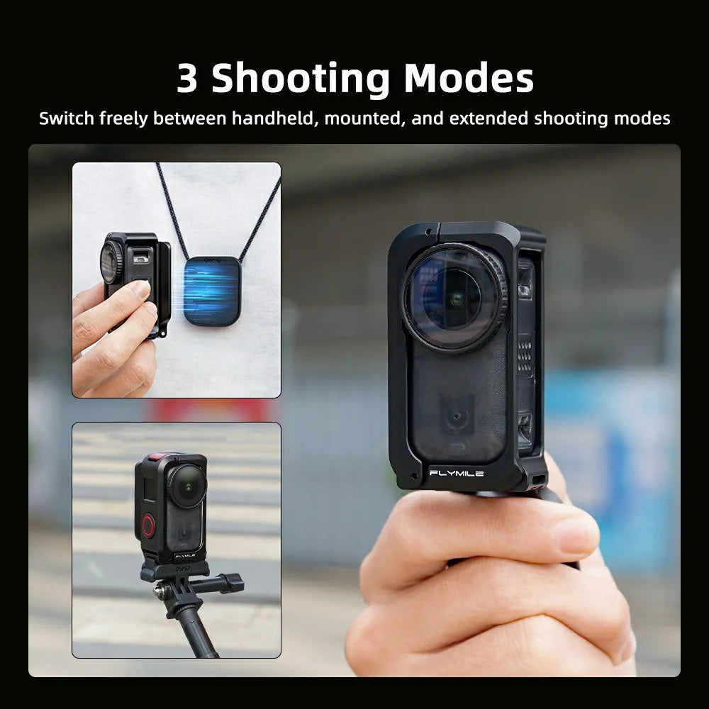 FLYMILE For DJI Osmo Nano Magnetic Expansion Mount Aluminum Alloy Frame Camera Accessory - Black - 7