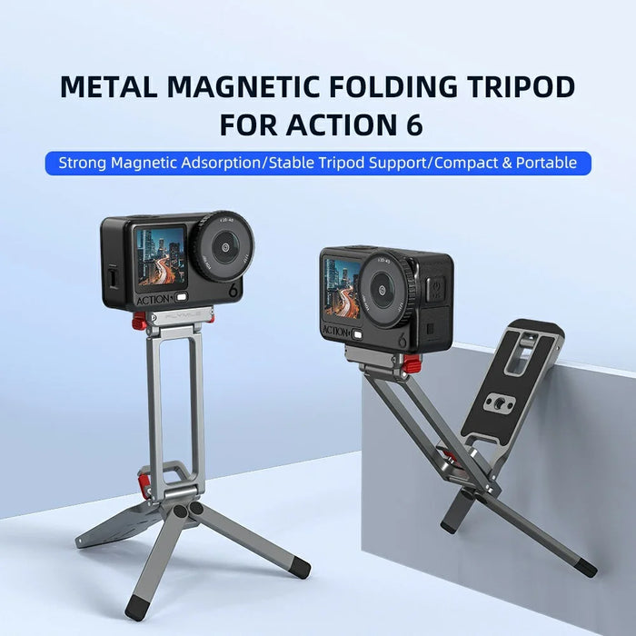 FLYMILE For DJI Osmo Action 6 / Nano Action Camera Quick Release Tripod Magnetic Folding Stand - 2