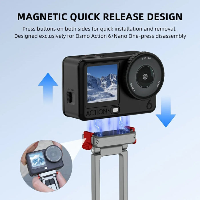 FLYMILE For DJI Osmo Action 6 / Nano Action Camera Quick Release Tripod Magnetic Folding Stand - 3