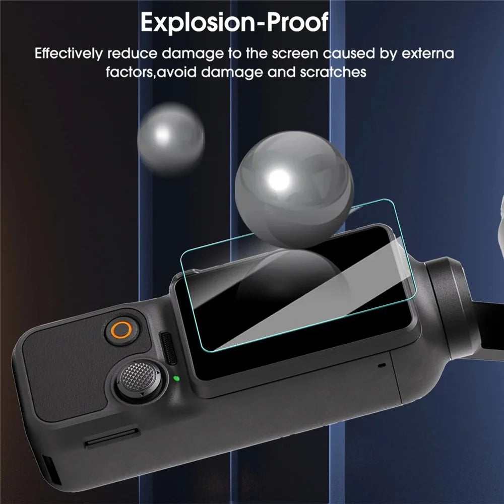 3Pcs For DJI Osmo Pocket 3 Camera Screen Protectors Tempered Glass 9H Hardness Camera Films - Transparent - 4