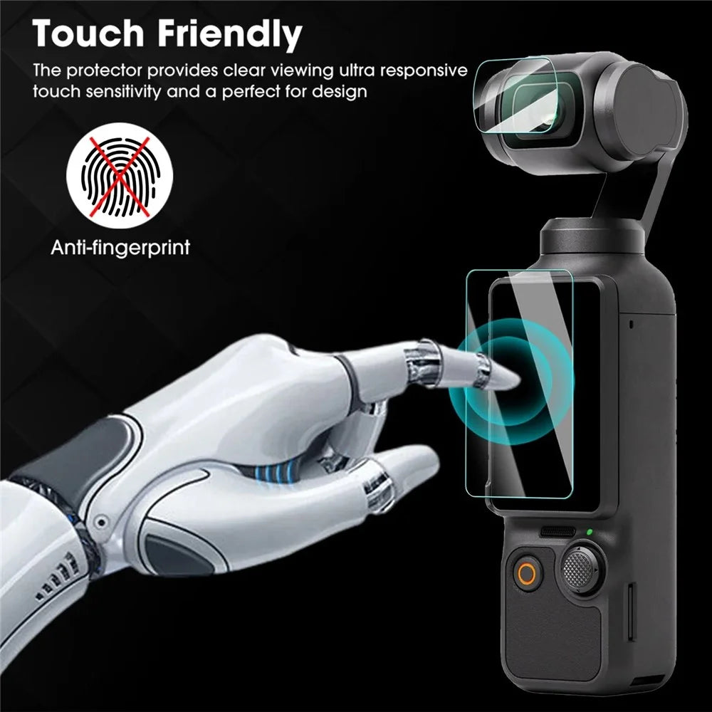 2 Sets For DJI Osmo Pocket 3 Camera Screen Film + Lens Film Tempered Glass 9H Hardness Screen Protectors - Transparent - 6