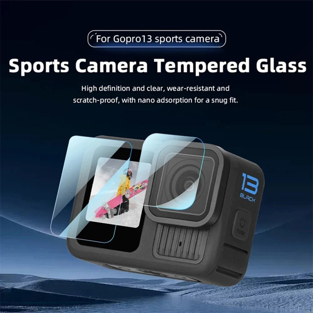 2 Sets for GoPro Hero 13 Home Screen Film + Front Screen Film + Lens Protector Tempered Glass Camera Film Set - Transparent - 3