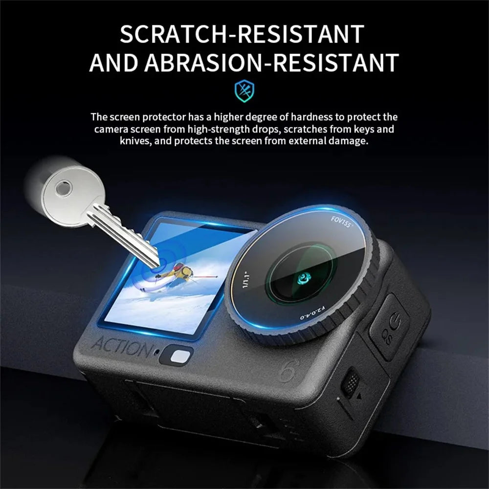 3 Sets for DJI Osmo Action 6 Home Screen Film + Front Screen Film + Lens Protector Tempered Glass Camera Film Set - Transparent - 5