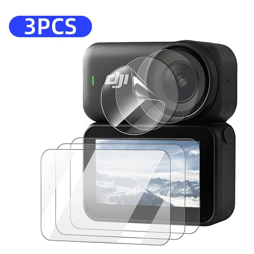 3 Sets For DJI Osmo Nano Tempered Glass Screen Film + Soft PE Lens Protector Camera Film Set - Transparent - 1