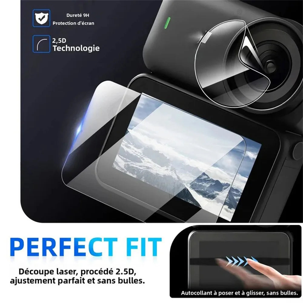 3 Sets For DJI Osmo Nano Tempered Glass Screen Film + Soft PE Lens Protector Camera Film Set - Transparent - 3