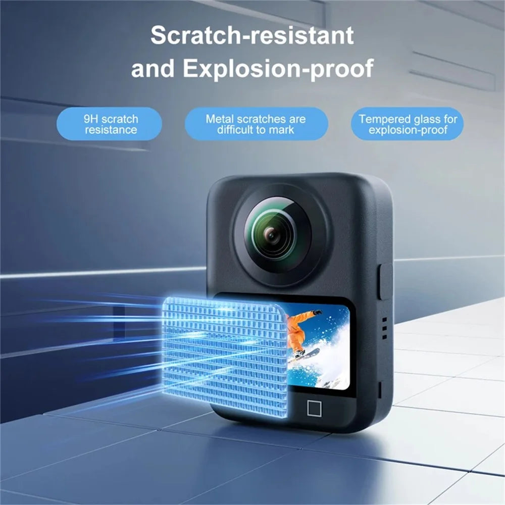 2Pcs For DJI Osmo 360 Tempered Glass Screen Protector HD Clear 9H Hardness Camera Film - Transparent - 2
