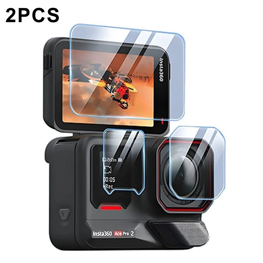 2 Sets for Insta360 Ace Pro 2 Home Screen Film + Front Screen Film + Lens Protector Tempered Glass Camera Film Set - Transparent - 1