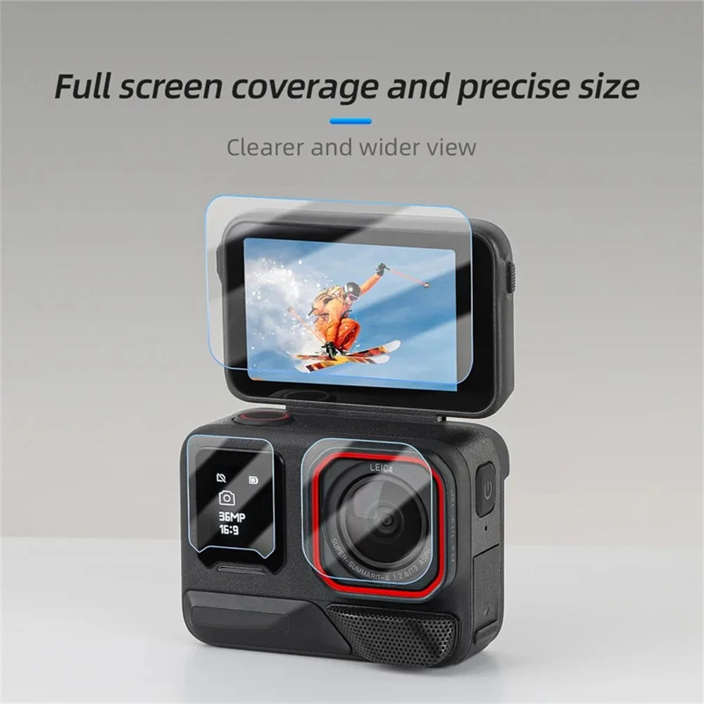 2 Sets for Insta360 Ace Pro 2 Home Screen Film + Front Screen Film + Lens Protector Tempered Glass Camera Film Set - Transparent - 3