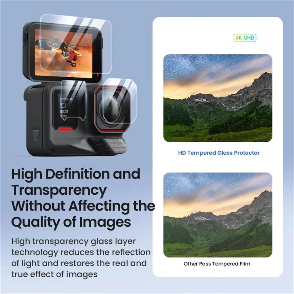2 Sets for Insta360 Ace Pro 2 Home Screen Film + Front Screen Film + Lens Protector Tempered Glass Camera Film Set - Transparent - 5