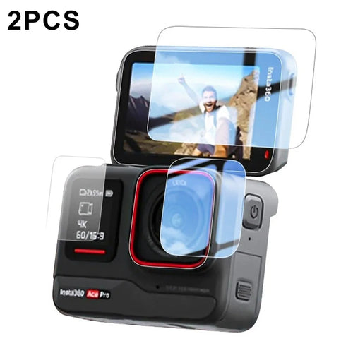 2 Sets for Insta360 Ace Pro Home Screen Film + Front Screen Film + Lens Protector Tempered Glass Camera Film Set - Transparent - 1